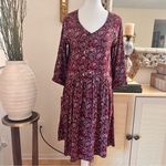 Garnet Hill Bohemian Burgundy Paisley Flowy Dress Size 6 NWOT Photo 1