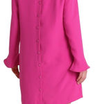 Banana Republic  Dark Pink Boat Neck Long Sleeve Button Back Mini Dress 2‎ - NWT Photo 0