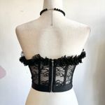 Black Lace Ruffle Corset Top Y2K 2000s Grunge Gothic Coquette Indie Sleaze Small Photo 2