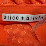 Alice + Olivia  Liana Orange Bow High Neck Sleeveless Checkered Blouse Top Size S Photo 4