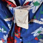 Free People Call Me Baby Cap Sleeve Button Up Shirt in Blue Quartz Size XL Photo 5