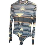 Nylon Apparel Aztec Style Sheer Bodysuit Size Large Photo 0