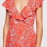 Free People White Floral Wrap Around Mini Dress Photo 0