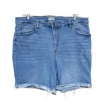 Ava & Viv Denim Jean Shorts Plus 22W Cuffed Frayed Raw Hem Grunge Casual Stretch Photo 0