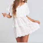 Show Me Your Mumu  Ivory Lace Champagne Ruffle BOHO Dress Wedding Cap Sleeve SZ S Photo 0