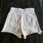 ZARA  Off-White Distressed High-Waisted Cut-Off Cotton Shorts Women’s Size 4 Photo 1
