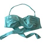 Bikini Top Halter Tie Back Twist Front Aqua Blue S Photo 0