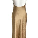 Show Me Your Mumu NWT Jasmine Halter Midi Dress in True Gold Luxe Satin Photo 3