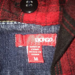 Bongo denim and plaid button up jacket with detachable hood Y2K size M Photo 2