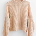 Peach Love California Boutique Cream Chunky Knit Sweater Photo 0
