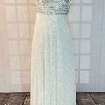 Sue Wong NWT white beaded pleated white lace formal gown size 0 Photo 0