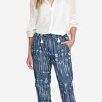 Johnny Was Vera Blue Denim Embroidered Lyocell Cargo Jogger Pants Size XS Photo 8