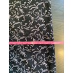 Vtg Notations Long Maxi Dress Medium Black Print‎ Retro Lagenlook Modest Coastal Photo 13