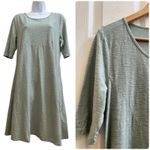 Cut Loose Sage Cotton Linen Short Sleeve A Line Dress Size Medium Lagenlook Green Photo 1