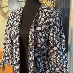 CeCe  Blue & White Linen Blend Open Blazer NWT size S Photo 1