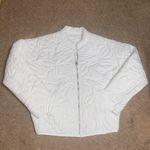Anthropologie Relaxed Quilted Floral Jacket Cream Small Photo 3