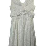 Nine West  White Eyelet Surplice Fit & Flare Dress Women's Size 12 Photo 0