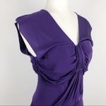 YIGAL AZROUEL purple rayon draped mini Pleated Dress Sz 1 Photo 7