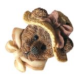 Vintage Brown Teddy Bear Head In Hat Brooch Pin Statement Jewelry Photo 0