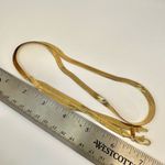 KR gold tone long herringbone vintage necklace Photo 4