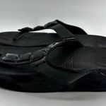 FitFlop  Pietra Rhinestone Thong Sandal Slip On Soft Comfort Wedge Casual Black 9 Photo 4