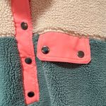 Rebecca Minkoff Colorblock Fleece Pullover Jacket XXS Teal Cream Pink Snap Neck Photo 4