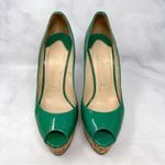 Christian Louboutin  Une Plume 140 Patent Leather Cork Platform Wedge Pump Heels Photo 3