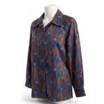 Vintage 70s Shaker Sport Long Sleeve Geometric Print Button Down Shirt Blue Size undefined Photo 1