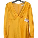 Mac Duggal  NEW Size 8 Marigold Long Sleeve Empire Waist Charmeuse Gown 55693 Photo 5