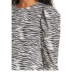 Birgitte Herskind Black White Zebra Stripe Puff Sleeve Blouse Top Size 32 or XS Black Photo 6
