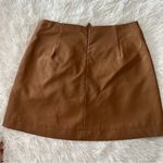 Olivaceous Faux Leather Mini Skirt – Camel Tan Utility Pockets, Size Small Photo 8