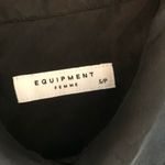 Equipment Femme Tegan Dress S P 100% Silk Black Chevron Sleeveless Button Front Photo 5