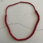 Anthropologie Vintage  Beaded Twist Style Necklace in Red 26.5" Long Photo 0