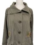 Acacia Swimwear Acacia Embroidered Floral Button Front Knit Sweater Jacket Green size Medium Photo 1