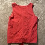 Old Navy  Top Womens Small Button Tie Red Sleeveless Knit Cropped Vneck Blouse Photo 3