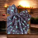 Handmade Festive Black Salior Hair Bow with Christmas Tree Design for Mamas or Teens Photo 4