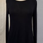 Old Navy Luxe Black Long Sleeve Crew Neck Tunic Top Womens Size M Photo 0