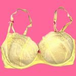 Betsey Johnson  Yellow Lace underwire Bra with Pink Details Photo 0