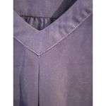 Hawthorn Blue V Neck 3/4 Sleeve Laser Cut Detail Blouse Women Large Photo 5