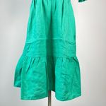 NWOT Boden Linen Ada Double Cloth Green Ruffles Dress Size 8 Knee Length Photo 3