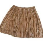 Pinko Blush Pink Metallic Shimmer Pleated Mini Skirt Women’s Size 8 Photo 0