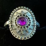 Women’s Stainless Steel Silver Bohemian Style Ring Size 8 Purple Photo 2