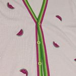 Vintage Storybook Knits Watermelon Cardigan Sweater Light Pink Green Womens 1X Photo 2