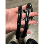 Coach Monogram Tote Bag Black Patent Leather Trim Silver & Purple Winter Fall Photo 3