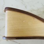 Coach Honey Brown Logo Canvas Red Leather Trim Wood Wedge Sandals - US 8 Photo 9