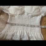 NWOT Smocked waist long sleeve Lace top in white size S/M Photo 8