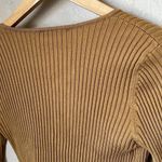 MINKPINK  brown gold ribbed wrap top Photo 8