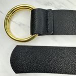 B-low the Belt  Wide Double Ring Belt Large/XL (L/XL) Black Gold Designer ✨ Photo 7