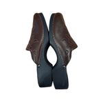 Liz Claiborne Women's Brown Leather Slip-On Clogs Embroidered Detail Photo 4