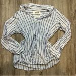 Anthropologie Grayson Flannel Striped Longsleeve Button Up Blouse Size Small Blue Photo 0